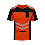 TORO ACTIVA Hi Vis Short Sleeve High Visibility T Shirt Breathable Round Crew Neck Work Safety with Reflective Tape High Visibility Work Tops