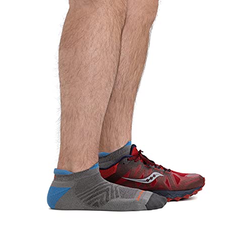 Darn Tough Men's Run Coolmax No Show Tab Ultra-Lightweight With Cushion - Large Black Coolmax Socks For Running #TOP3