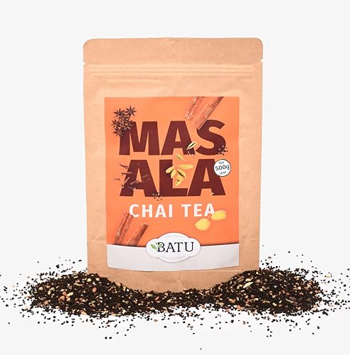 BATU Te Chai Granel | Premium | 500g | Origen Assam, India | 100% ingredientes naturales | Receta te chai latte : Añadir al te negro chai, un poco de leche