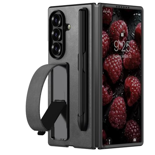 Coque Samsung Z Fold 6 grise dotée d'un support flip stand et d'un S Pen intégré