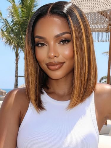 KLAIYI Bye Bye Knots Glueless Wig Ombre Brown with Blonde