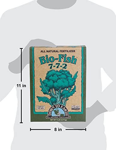 Down To Earth Organic Bio-Fish Fertilizer Mix 7-7-2, 5 Lb #TOP4