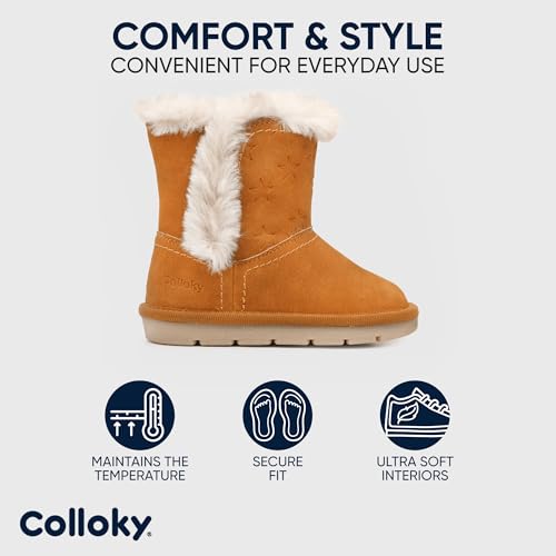 Girls Winter Boots – Faux Fur Lining, Durable Eco-Leather, Easy Hook-and-Loop Closure, Stylish and Warm for Toddlers3