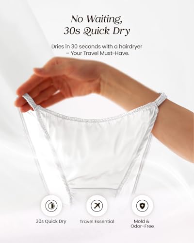 Women's Silk Satin Panties, 100% Mulberry Silk Underwear, Breathable Sexy Satin String Bikini Panties for Women4