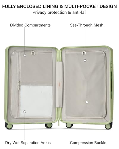 Valises rigides polycarbonate serrure TSA roues pivotantes Hanke - 6