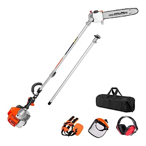 PROYAMA 90-180 Degree 42.7cc Head Adjustable Pole Chainsaw for Tree Trimming with 12 inch OREGON Cutting Bar & OREGON Chain 38-inch Extension for a 15ft Reach Gas Cordless Pole Saw Cover