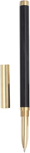 Miniatura 6 de Gullor Ingenuity - Bolígrafo de madera hecho a mano, tapa de latón, bolígrafo de tinta negra para oficina y negocios, color negro