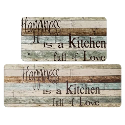 2 Pcs Anti-Fatigue Kitchen Mat Set, Memory Foam Cushioned Fl