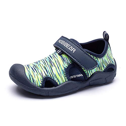 Lxso Toddler Water Shoes Quick Dry Beach Aquatic Sport Sandals for Boys Girls Little Kid (Green, Numeric_8)