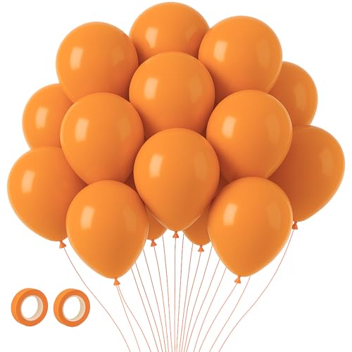 Image of Voircoloria 105pcs Retro Orange Balloons 12inch Party Latex Balloons for Boys Girls Birthday Baby Shower Gender Reveal Wedding Sunflower Party Decorations