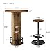 Tribesigns Round Bar Table with Chairs, Industrial Bistro Sets with 2 barstools, Pub Cocktail Table with Metal Ring Footrest for Kitchen Nook, Apartment, Small Space