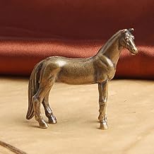TEAMWILL Small Brass Horse Figurines Statue House/Office Ornaments Animal Figurines