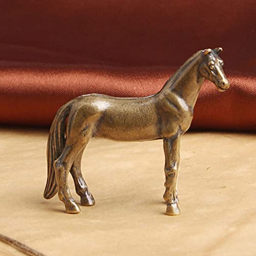 TEAMWILL Small Brass Horse Figurines Statue House/Office Ornaments Animal Figurines