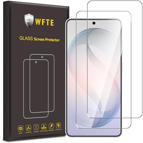 WFTE 2-Pack Tempered Glass for Samsung Galaxy S26 5G Screen Protector 9H Hardness Anti-Scratch Anti-Fingerprint Bubble-Free HD Clear Premium Protective Film for Samsung S26 Case Friendly