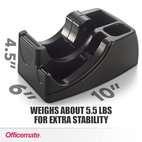 Officemate Recycled 2-in-1 Heavy Duty Tape Dispenser, Black (96690) image 5
