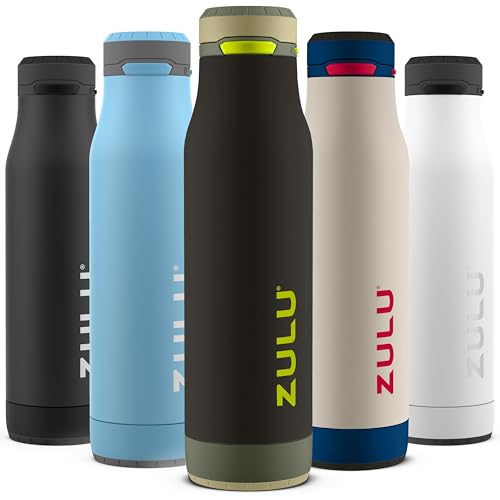 Image of ZULU Ace 24oz Stainless Steel Water Bottle with Chug Spout and Removable Base | Vacuum Insulated Reusable Bottle with Leak Proof Lid for School, Gym, and Travel, Bike Cage Compatible, Gift Ready, Army