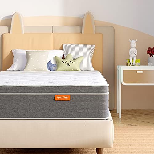 Sweetnight Hybrid Mattress, 10 Inch Full-Size Mattress In a Box - Sleep Cooler with Euro Pillow Top Gel Memory Foam, Individually Wrapped Pocket Springs Hybrid Mattresses for Motion Isolation