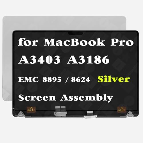 Image of A3186 Screen Replacement for MacBook Pro M4 A3403 A3186 2024 16.0 inch EMC 8895 EMC 8624 661-18615 661-18617 3456 x 2234 Full LED LCD Screen Display Assembly (Silver)