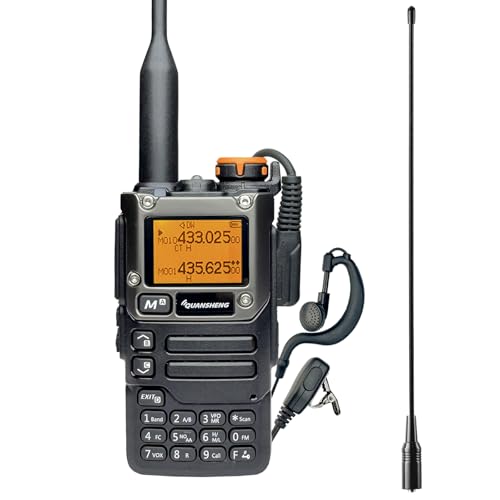 QUANSHENG UV-K6 Ham Radio Handheld Walkie Talkies Long Range with High Gain Antenna NOAA Weather Receiver Survival Gear and Supplies for Hiking Camping