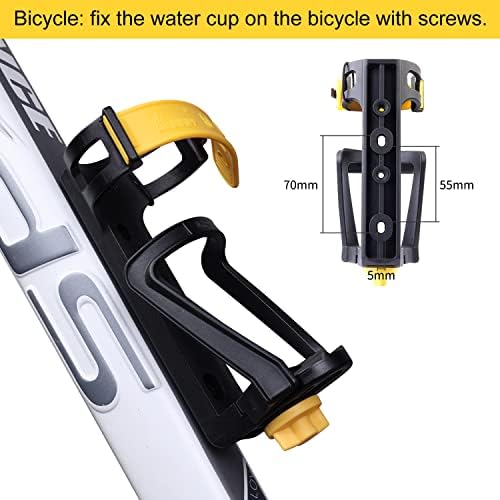 OsoPro Bike Water Bottle Holder , MTB Bottle Cage Drink Holders Adjustable Cup Holder for Bike Accessories Fit Mountain & Road BikesYellow Black