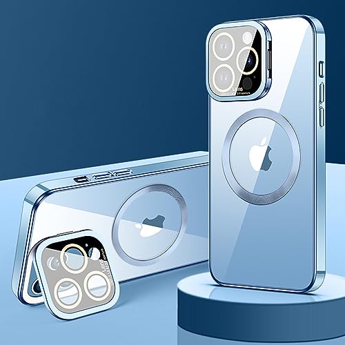 Coque aimant iPhone 13 protection de lentille en verre de luxe Bleu T2