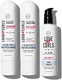 LUS Brands Love Ur Curls for Curly Hair, Fragrance-Free 3-Step System - Shampoo and Conditioner Set