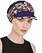 Cancer Caps for Women Breathable Sun Protection Hat Navy Floret
