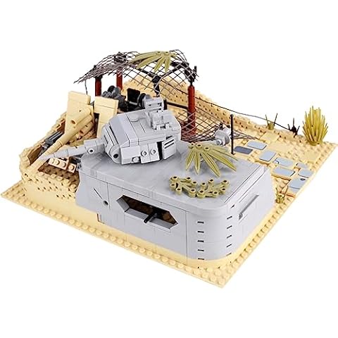 OyaDm German Military WWII Defense fortifications Set Flak 88 Anti-Aircraft Gun Motorcycle Block Brick Model World War 2 Building Blocks Toy for Kids and Adults Cover