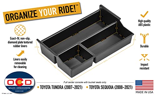Vehicle Ocd - Center Console Divider And Tray Organizer For Toyota Tundra (2014-2021) - Made In Usa #TOP2