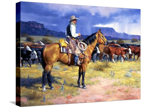 ART.COM Stretched Canvas Print Great American Cowboy by Jack Sorenson, 24" x 18"