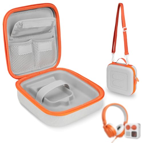 Jaffzora Hard Carry Case Compatible with Yoto Mini Kids Audio Player & Headphones, Travel Storage Bag for Children’s Music & Audiobook Cards, Waterproof Shockproof Protective Case – Light Grey