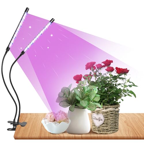 #VerdientProvisionen<br>Pflanzenlampe LED Vollspektrum Grow Lampe Pflanzenleuchte Pflanzenlicht Pflanzen LED Wachstumslampe für Pflanzen mit Zeitschaltuhr 3 Farbmodi 10 Lichtstärken 2 Köpfe