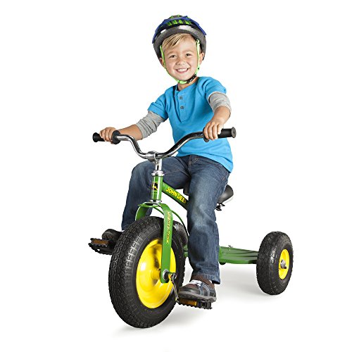 image for John Deere Heavy Duty Ride On Toys Mighty Trike Tricycle with Basket f