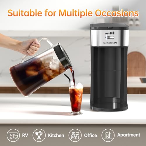 Iced Coffee Tea Maker With Reusable Filter Basket 3 QT Pitcher Iced Tea And Coffee Machine, Tea Makers For Iced Tea, Lattes, Lemonade And Flavored Water (3QT 2)