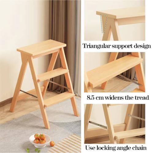 Taburete plegable portátil de 3 escalones con diseño resistente y compacto 3
