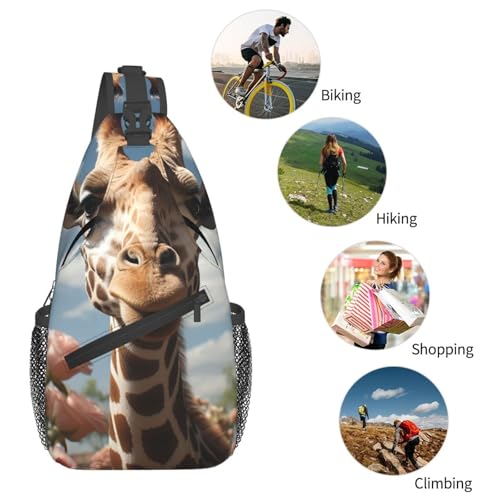 Mochila tipo bandolera negra para senderismo miniatura 6