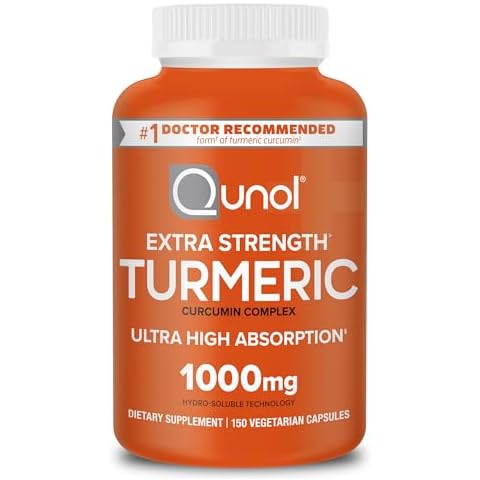Qunol Turmeric Curcumin Supplement, 1000mg with Ultra High Absorption, for Joint Support, Extra Strength Capsules, 150 Count Cover