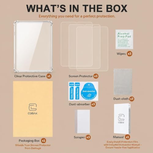 Image of CoBak Clear Case with 3-Pack Anti-Glare Matte Screen Protectors for 7 inch E-Book Reader- Lightweight Scratch-Proof Silicone Cover & Fine-Grit PET Film, Full Protection