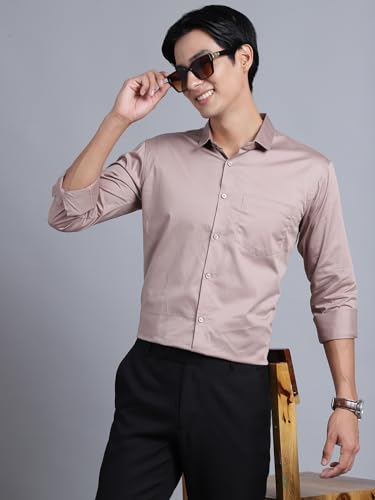 Image of Majestic Man Slim Fit Satin Cotton Formal Shirt for Men