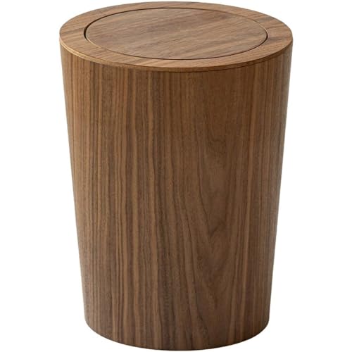 Bote de basura de grano de madera selecta contenedor rústico de alta estética 2
