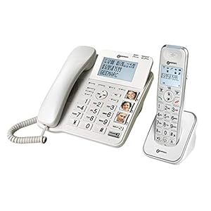 Geemarc Amplidect 295 Combi – Amplified Corded and Cordless Telephone Set with Answering Machine and Large Buttons for Seniors – Low to Medium Hearing Loss – Hearing Aid Compatible – UK Version