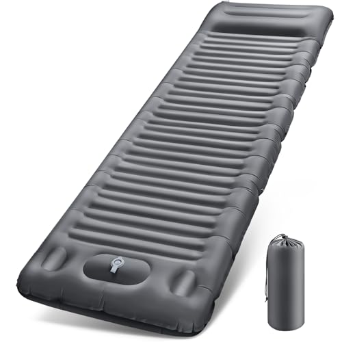 JEMULICE Isomatte Camping, 12CM Verdicktes Aufblasbare Matratze Kleines Packmaß mit Fußpresspumpe,...