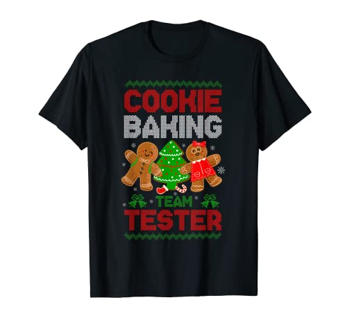 Galletas Hornear Equipo Tester Gingerbread Christmas Ugly Pijamas Camiseta