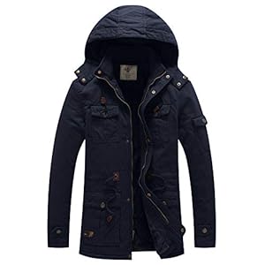 WenVen Heren Casual Katoen Jas Winter Parka