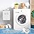 Sealegend Magnetic Lint Bin for Laundry Room with Dryer Lint Brush, Wall Mounted Trash Can Space-Saving Laundry Organization and Storage, White