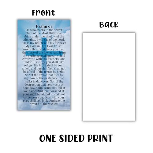 Psalms 91 Bible Verse Wallet Card | 30pk 2x3.5” Prayer Card Umbrella of Protection Shelter Whoever Dwells Rest in Shadow Poster Wall Art Bracelet Driving Keychain First Time Drivers Angel4