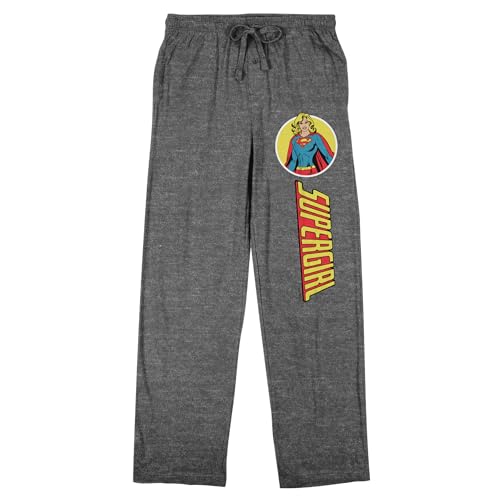 Supergirl Title Logo and Comic Art Men's Heather Gray Sleep Pants