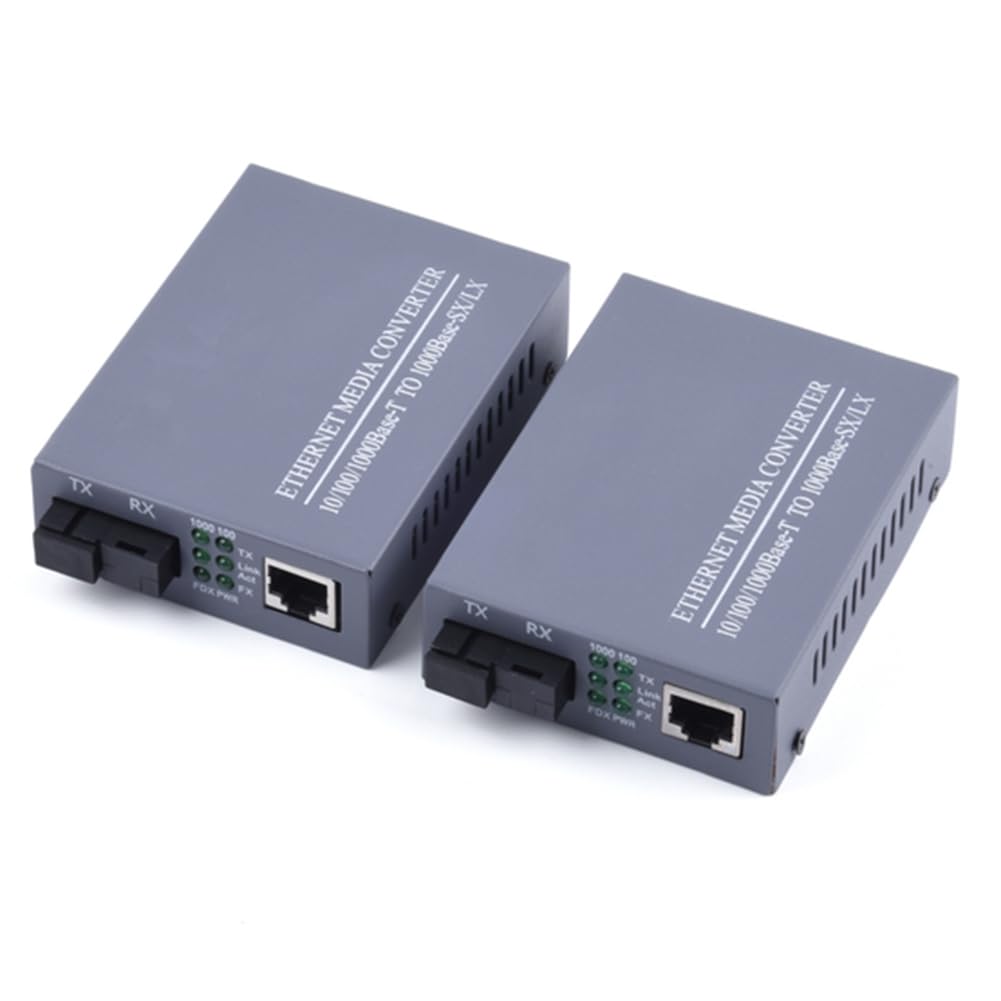 Convertidor de Medios de Fibra Óptica Gigabit 10/100/1000Mbps Modo Único 3Km UPC/Transceptor de Fibra de Puerto SC Enchufe de la UE