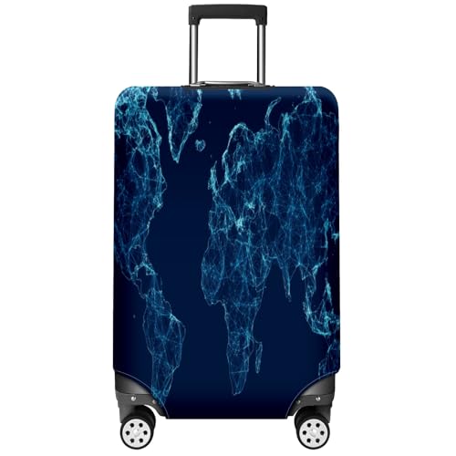 Travel Luggage Cover Suitcase Protector Scratch-Resistant Fit Not Included Suitcase Map Of The Connected World M-22-24in