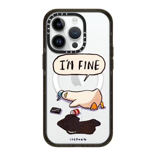 CASETiFY CpNg iPhone 14 Pro P[X [MILKi (4x MIL-STD-810G)/2.5m̗NA/MagSafe ɑΉ] - I'm fine - ubN